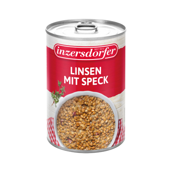 Inzersdorfer Linsen mit Speck, 400 Gramm Dose